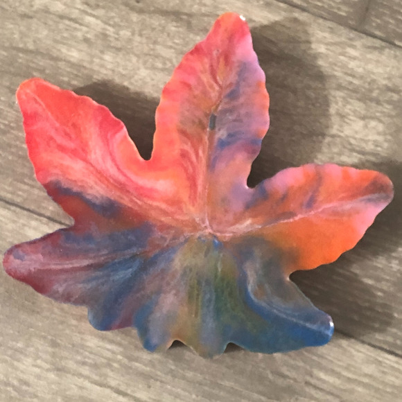 One-of-a-Kind Colorful Handmade Leaf Ashtray - Picture 5 of 6